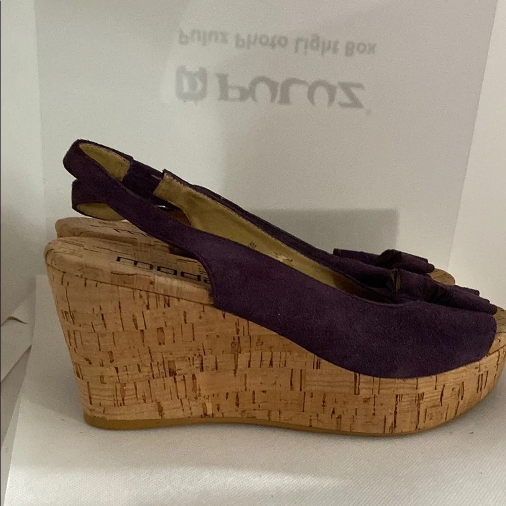 Moda Purple Platform Shoes with Cork Base